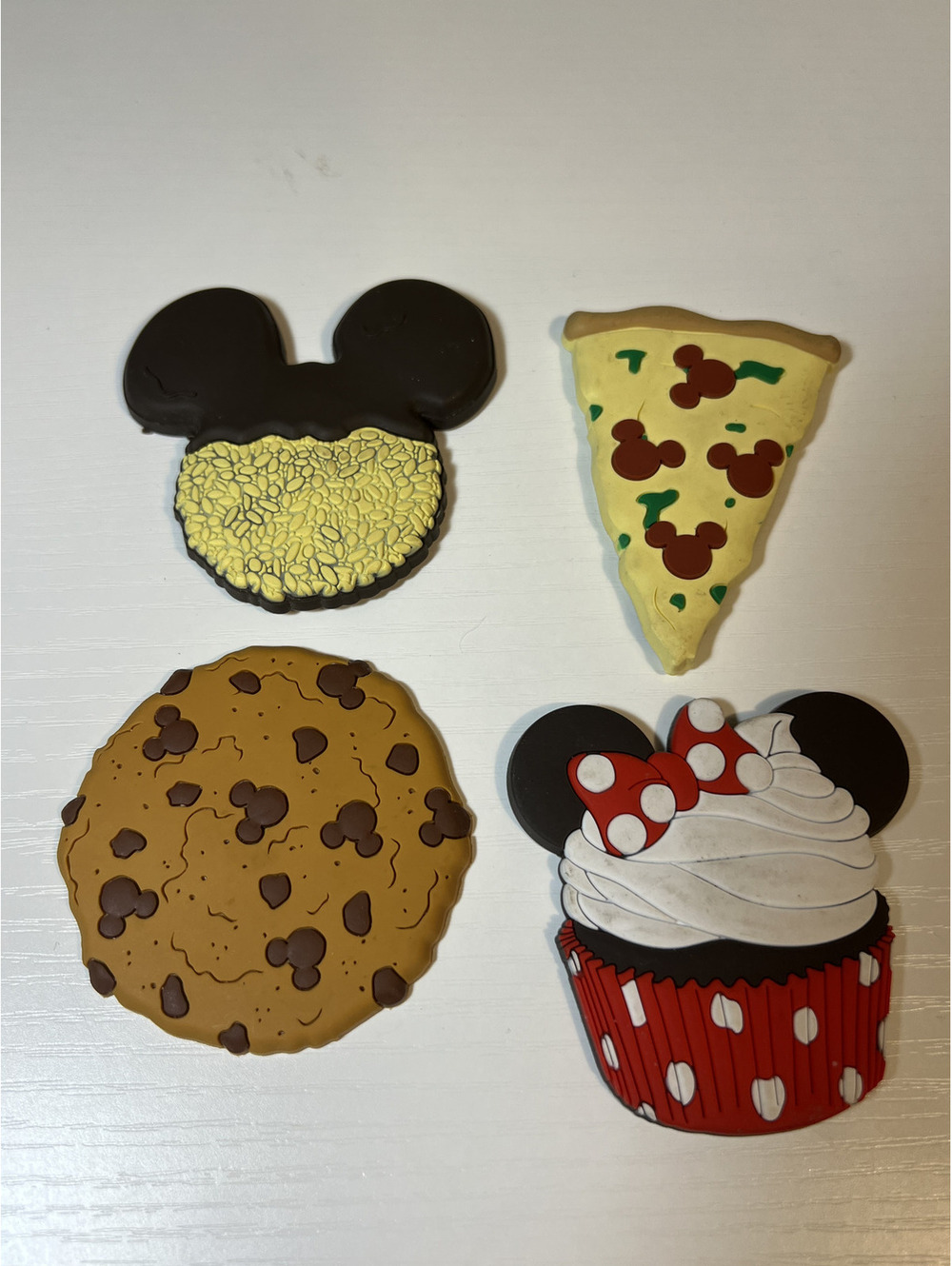 Disney Parks Food Magnets Lot of 4 Mickey Minnie Pizza Cookie Cupcake Treat